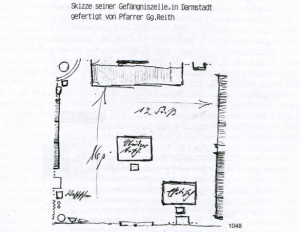 Skizze Gefängniszelle Darmstadt